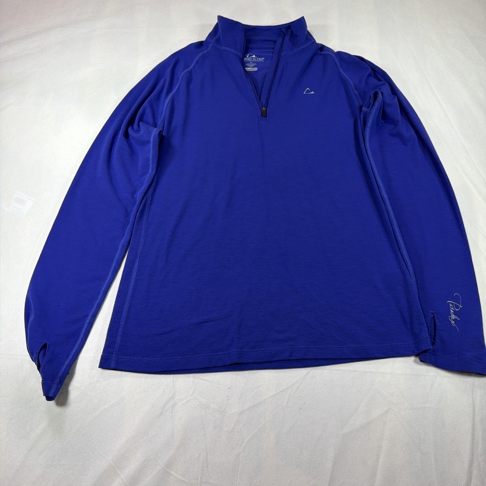 Paradox Women"s M Blue Merino Blend 1/4 Zip Sweatshirt Hike Layer Athletic